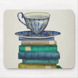 Tapis De Souris Tasse de thé et livres 2