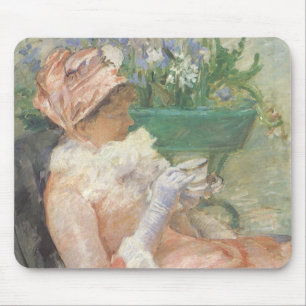 Tapis De Souris Tasse de thé par Mary Cassatt, Impressionnisme Vin
