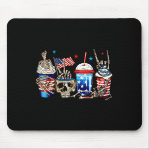 Tapis De Souris Tasses à café squelette Boissons 4 juillet América