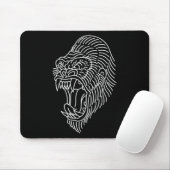 Tapis De Souris Tatouage à la tête de gorille traditionnelle améri (Avec souris)