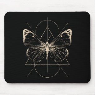 Tapis De Souris Tatouage à papillon Brown Fairycore Dark Grunge Y2