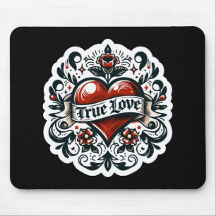 Tapis De Souris Tatouage Autocollant Style Artistique Cœur Amour V