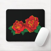 Tapis De Souris Tatouage aux roses rouges (Avec souris)