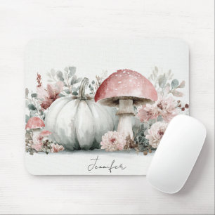 Tapis De Souris Tatouage de citrouilles et fleurs d'automne