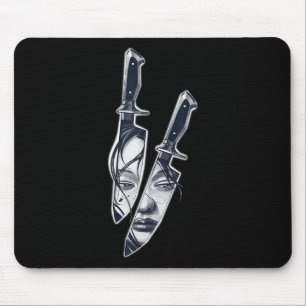 Tapis De Souris Tatouage de la fille couteau