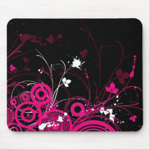 Tapis De Souris Tatouage de noir et de rose