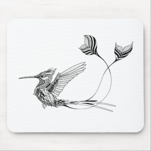 Tapis De Souris Tatouage d'oiseau de Psychedlic