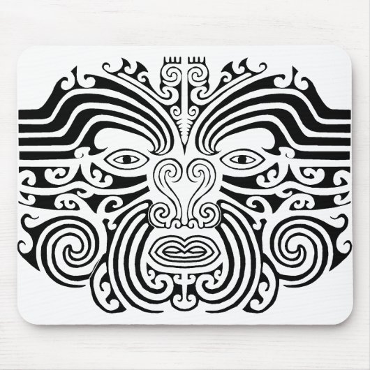 Tapis De Souris Tatouage maori - noir et blanc (Devant)