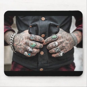 Tapis de souris tatoué de mains "de l'Amérique de