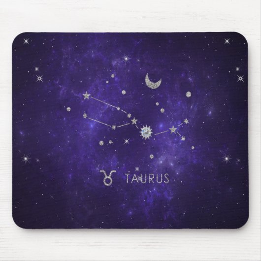 Tapis De Souris Taurus pourpre zodiaque | Horoscope d'astrologie c (Devant)