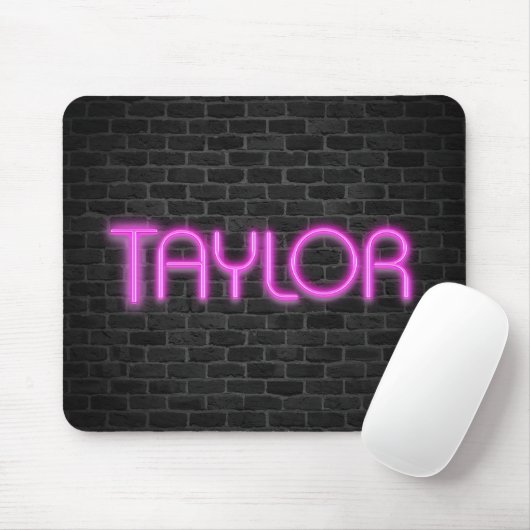 Tapis De Souris TAYLOR Aux Lumières De Néon Rose (Avec souris)