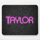 Tapis De Souris TAYLOR Aux Lumières De Néon Rose (Devant)
