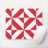 Tapis De Souris Tchry Red Geometric Deco Cube Pattern (Avec souris)
