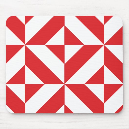 Tapis De Souris Tchry Red Geometric Deco Cube Pattern (Devant)