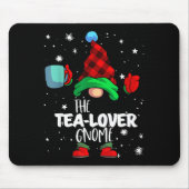 Tapis De Souris Tea Lover Gnome Red Buffalo Plaid Matching Family (Devant)