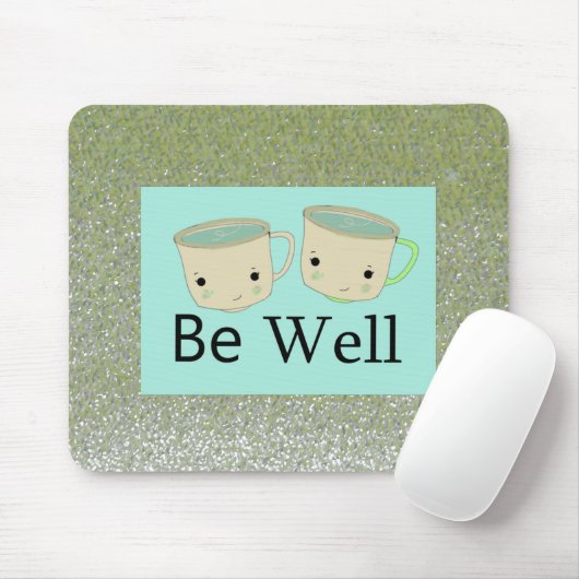 Tapis De Souris Tea vert Matcha Faux Parties scintillant Be Well M (Avec souris)