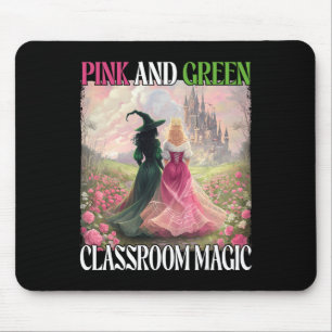 Tapis De Souris Teache d'Halloween rose et vert Clroom magique sor
