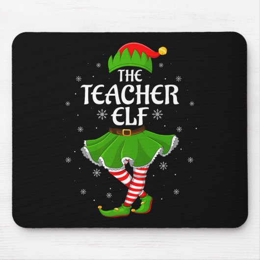 Tapis De Souris Teacher Elf Christmas Family Girls Women Elf Squad (Devant)