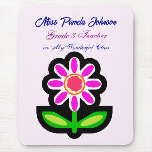 Tapis De Souris Teacher Pink Flower Pad