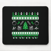Tapis De Souris Teacher Ugly Christmas Sweater Instructor Elementa (Devant)