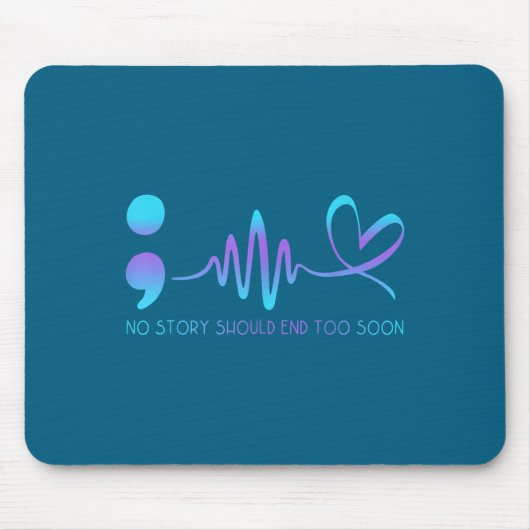 Tapis De Souris Teal &amp; Purple Semicolon Suicide Prevention Awa (Devant)