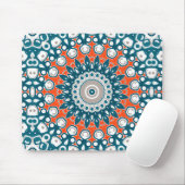 Tapis De Souris Teal Coral Modern Mandala Desk Pattern (Avec souris)