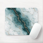 Tapis De Souris Teal Marble & Gold Vein Mousepad (Avec souris)