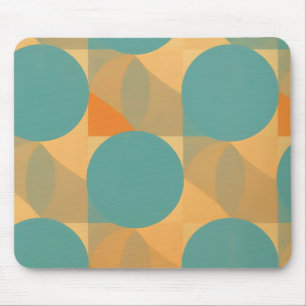 Tapis De Souris Teal, Tan et Orange dans un motif de style rétro