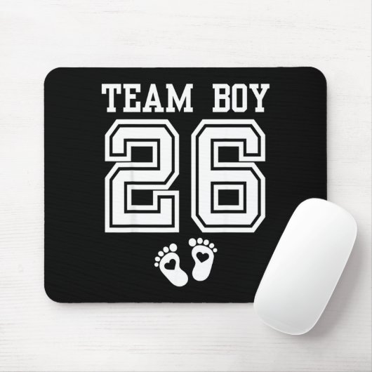 Tapis De Souris Team Boy 2026 Gender Reveal Baby Shower Matching F (Avec souris)