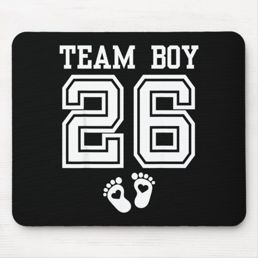 Tapis De Souris Team Boy 2026 Gender Reveal Baby Shower Matching F (Devant)