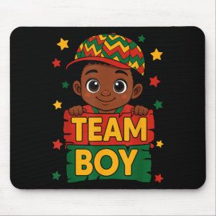 Tapis De Souris Team Boy Black Kids Gender Reveal Baby Annonce
