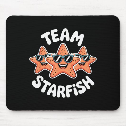 Tapis De Souris Team Starfish Cool Sungles Ocean Cartoon Crew Funn (Devant)