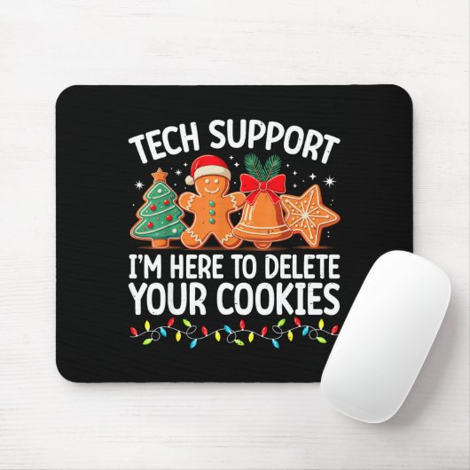 Tapis De Souris Tech Suprt Christmas Cookies Women Men Funny Chris (Avec souris)