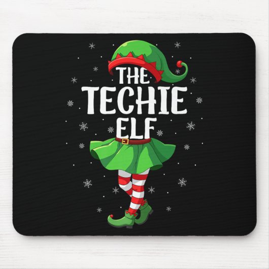 Tapis De Souris Techie Elf Christmas Girls Women Elf Squad Xmas Fa (Devant)