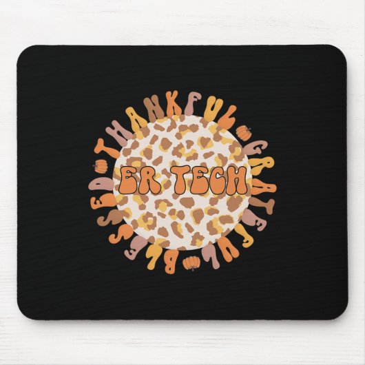 Tapis De Souris Technicien des urgences de Thanksgiving Technicien (Devant)