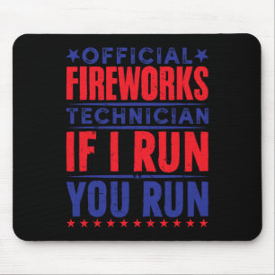 Tapis De Souris Technicien officiel de feux d'artifice 4 juillet