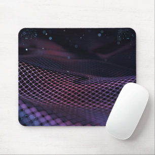 Tapis De Souris Technologie Abstraite minimaliste Purple Blue