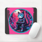 Tapis De Souris Technologies Feline futuriste (Avec souris)
