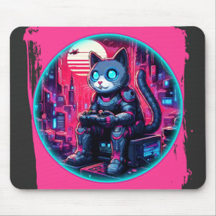 Tapis De Souris Technologies Feline futuriste