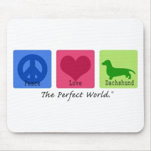 Tapis De Souris Teckel d'amour de paix