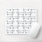 Tapis De Souris Teckel dans noir-blanc (Avec souris)