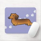Tapis De Souris Teckel de bande dessinée (à cheveux longs) (Avec souris)