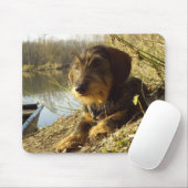 Tapis De Souris Teckel mignon au lac (Avec souris)