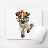 Tapis De Souris Teckell terrier Jack Russell branché (Avec souris)