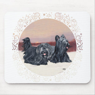 Tapis De Souris Teckels marchant au coucher du soleil