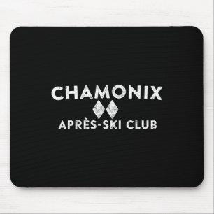 Tapis De Souris Tee Chamonix Apres Ski Club Style Rétro Ski Alpes