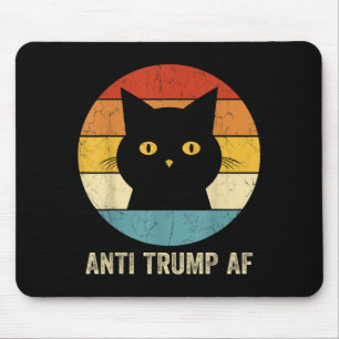 Tapis De Souris Tee-shirt anti-Trump drôle rétro chat anti-Trump