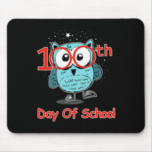 Tapis De Souris Tee-shirt Chouette Mignon 100ème Jour d'École 100 