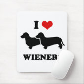 Tapis De Souris TEE - SHIRT de CHIEN de SAUCISSE - "j'aime mes (Avec souris)