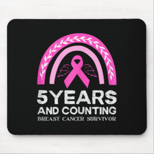 Tapis De Souris Tee survivant du cancer 5 ans sans cancer Arc-en-c